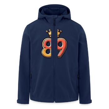 89 Zahl Krone - Recycelte Männer Softshell-Jacke von Stanley/Stella - Navy - Vorne - AI Model Male 185 light (185cm)