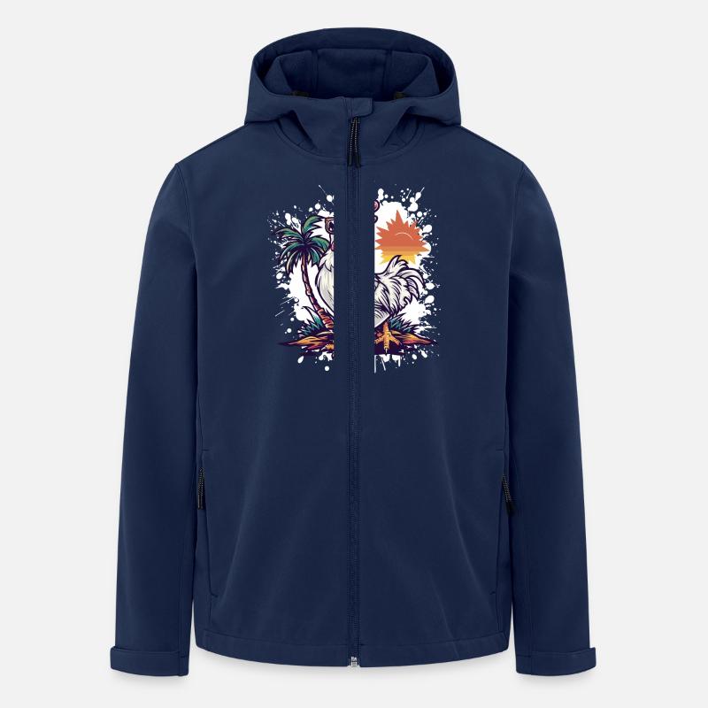 Hahn Insel Palme - Recycelte Männer Softshell-Jacke von Stanley/Stella - Navy