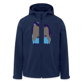 Pinguin-Familie, 3c - Recycelte Männer Softshell-Jacke von Stanley/Stella - Navy - Vorne - AI Model Male 185 light (185cm)