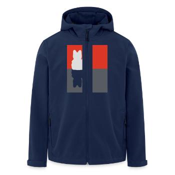 Glückskatze - Recycelte Männer Softshell-Jacke von Stanley/Stella - Navy - Vorne - AI Model Male 185 light (185cm)