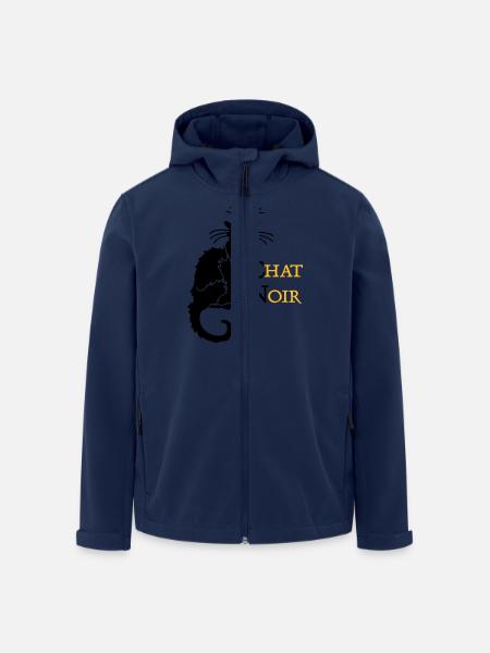 chat noir 'n (text, 2c) - Men’s Recycled Softshell Jacket by Stanley/Stella - navy