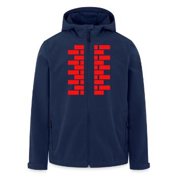 brick wall - Men’s Recycled Softshell Jacket by Stanley/Stella - navy - Front - AI Model Male 185 light (185cm)