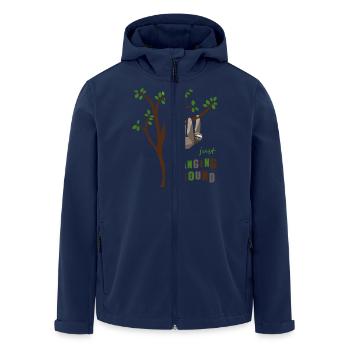 Faultier hängt rum - Recycelte Männer Softshell-Jacke von Stanley/Stella - Navy - Vorne - AI Model Male 185 light (185cm)
