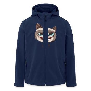 Katzen T Shirt mit Katzenmotiv WTF 2 - Recycelte Männer Softshell-Jacke von Stanley/Stella - Navy - Vorne - AI Model Male 185 light (185cm)