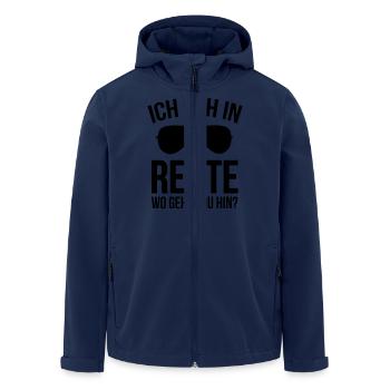 Ich geh in Rente wo gehts du hin - Recycelte Männer Softshell-Jacke von Stanley/Stella - Navy - Vorne - AI Model Male 185 light (185cm)