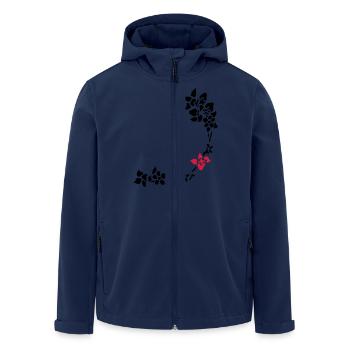 flower around right corner - Men’s Recycled Softshell Jacket by Stanley/Stella - navy - Front - AI Model Male 185 light (185cm)