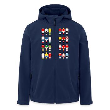Pixelart Fußball-Teams - Recycelte Männer Softshell-Jacke von Stanley/Stella - Navy - Vorne - AI Model Male 185 light (185cm)