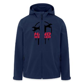 handwerker_logo_f2 - Men’s Recycled Softshell Jacket by Stanley/Stella - navy - Front - AI Model Male 185 light (185cm)