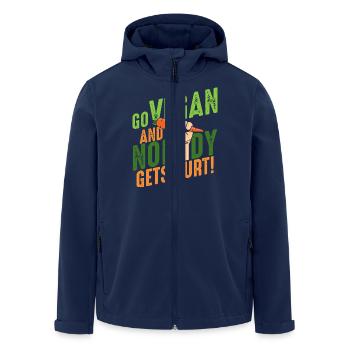 Go vegan and nobody gets hurt Veganer Veganismus - Recycelte Männer Softshell-Jacke von Stanley/Stella - Navy - Vorne - AI Model Male 185 light (185cm)