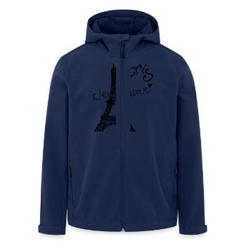 Paris Je T'aime Eiffel tower - Men’s Recycled Softshell Jacket by Stanley/Stella - navy - Front - AI Model Male 185 light (185cm)