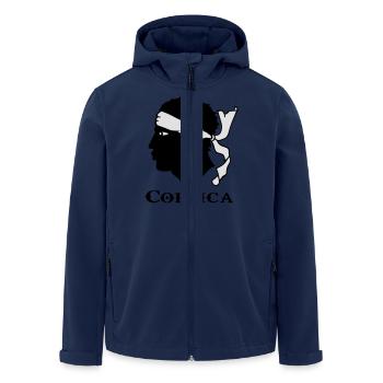 corsica corse - Veste softshell homme en polyester recyclé Stanley/Stella - marine - Devant - AI Model Male 185 light (185cm)
