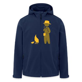 Farmer feeding the chickens - Men’s Recycled Softshell Jacket by Stanley/Stella - navy - Front - AI Model Male 185 light (185cm)