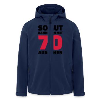 70 Geburtstag - Recycelte Männer Softshell-Jacke von Stanley/Stella - Navy - Vorne - AI Model Male 185 light (185cm)