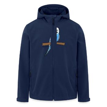 Blauer Wellensittich - Recycelte Männer Softshell-Jacke von Stanley/Stella - Navy - Vorne - AI Model Male 185 light (185cm)