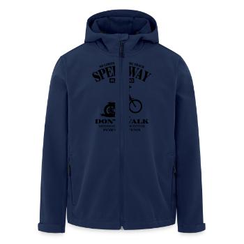 Speedway - Men’s Recycled Softshell Jacket by Stanley/Stella - navy - Front - AI Model Male 185 light (185cm)