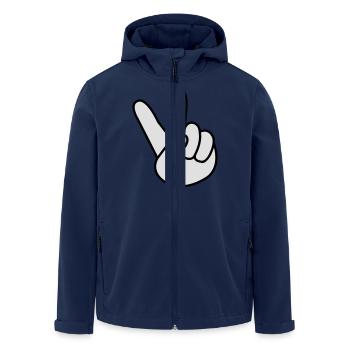 peace_hand_comic_02 - Recycelte Männer Softshell-Jacke von Stanley/Stella - Navy - Vorne - AI Model Male 185 light (185cm)