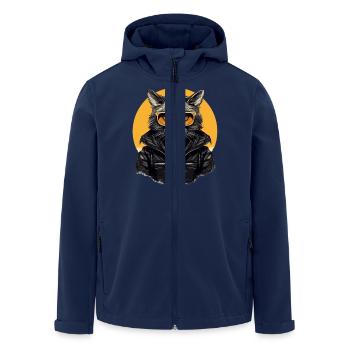 Urban Purrfection : du chat | Amoureux des chats - Veste softshell homme en polyester recyclé Stanley/Stella - marine - Devant - AI Model Male 185 light (185cm)