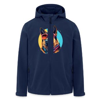 Urban Guardian: Sheepdog street vibes - Veste softshell homme en polyester recyclé Stanley/Stella - marine - Devant - AI Model Male 185 light (185cm)