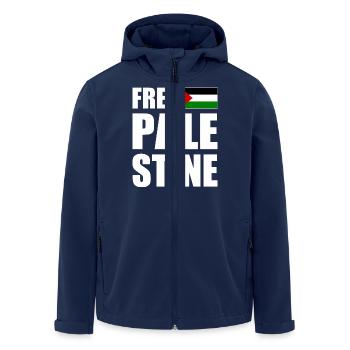 Free palestine - Men’s Recycled Softshell Jacket by Stanley/Stella - navy - Front - AI Model Male 185 light (185cm)
