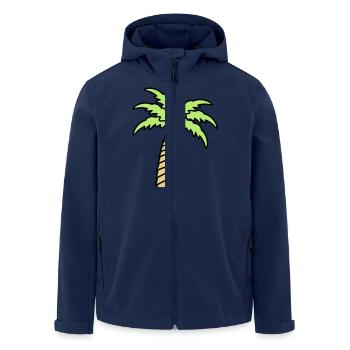 Palm Tree Island Tree Beach Holiday Coconut Sea Cool - Men’s Recycled Softshell Jacket by Stanley/Stella - navy - Front - AI Model Male 185 light (185cm)