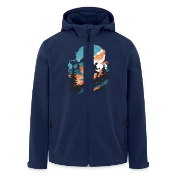 Berge Wandern - Recycelte Männer Softshell-Jacke von Stanley/Stella - Navy - Vorne - AI Model Male 185 light (185cm)