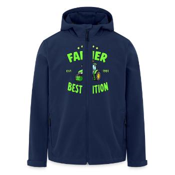 Bauern Lachen - Lustige Farmer - Recycelte Männer Softshell-Jacke von Stanley/Stella - Navy - Vorne - AI Model Male 185 light (185cm)