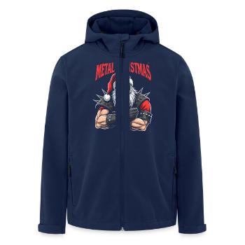Heavy Metal Santa Claus Weihnachten - Recycelte Männer Softshell-Jacke von Stanley/Stella - Navy - Vorne - AI Model Male 185 light (185cm)