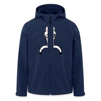 Llama Nerd Geek Horn-Rimmed Glasses Smart Funny Grimace - Men’s Recycled Softshell Jacket by Stanley/Stella - navy - Front - AI Model Male 185 light (185cm)