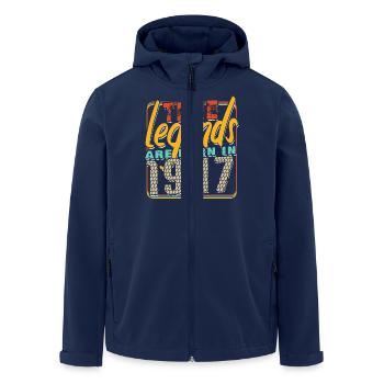 True legends are born in 1947 Vintage anniversaire - Veste softshell homme en polyester recyclé Stanley/Stella - marine - Devant - AI Model Male 185 light (185cm)