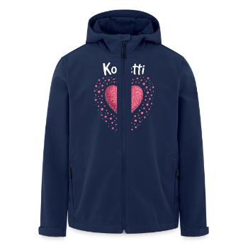 Konfetti im Herzen Fasching Karneval Kostüm - Recycelte Männer Softshell-Jacke von Stanley/Stella - Navy - Vorne - AI Model Male 185 light (185cm)