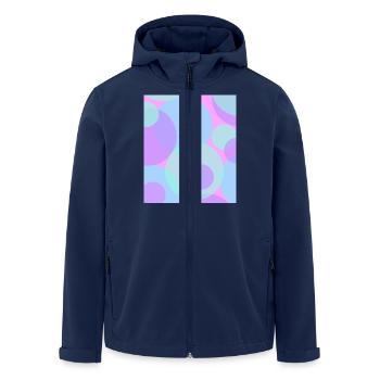 Points in pastel - Men’s Recycled Softshell Jacket by Stanley/Stella - navy - Front - AI Model Male 185 light (185cm)
