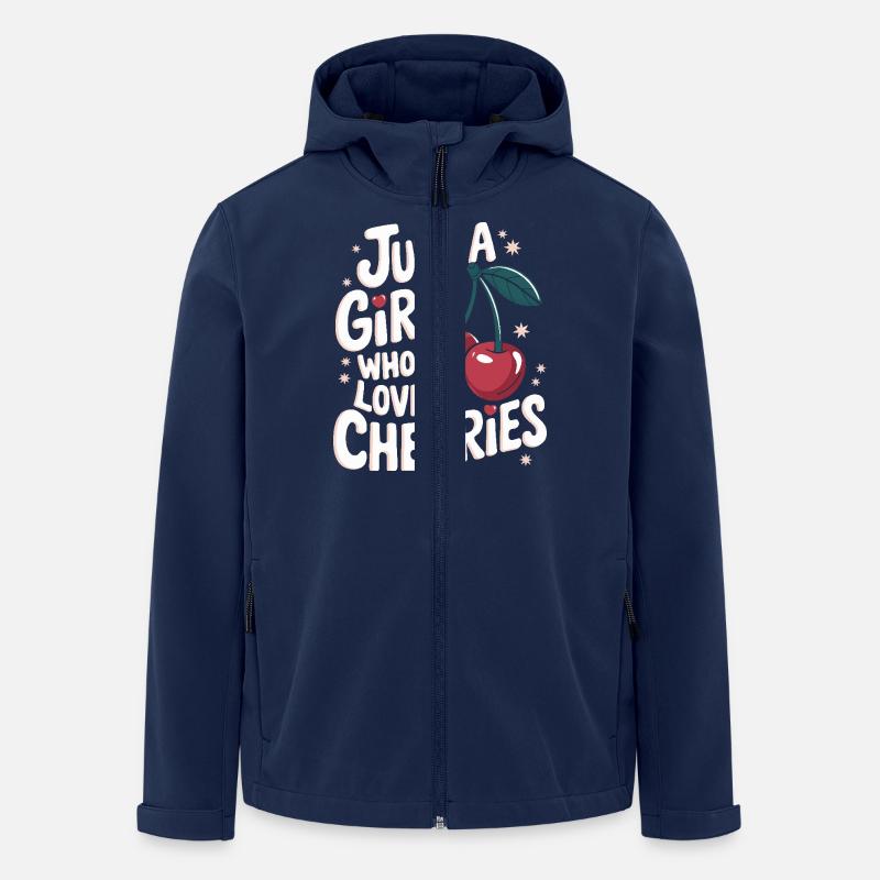 Kirsche Kirschen Früchte Essen - Recycelte Männer Softshell-Jacke von Stanley/Stella - Navy