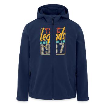 True legends are born in 1937 Vintage Birthday - Men’s Recycled Softshell Jacket by Stanley/Stella - navy - Front - AI Model Male 185 light (185cm)