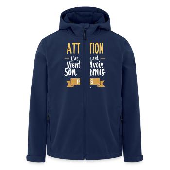 Jeune Conducteur - Humour Permis - Veste softshell homme en polyester recyclé Stanley/Stella - marine - Devant - AI Model Male 185 light (185cm)