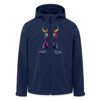 Bunte Monsterkunst - Niedlicher & verspielter Charakter - Recycelte Männer Softshell-Jacke von Stanley/Stella - Navy - Vorne - AI Model Male 185 light (185cm)