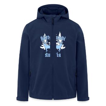 Hüttengaudi Austria - Recycelte Männer Softshell-Jacke von Stanley/Stella - Navy - Vorne - AI Model Male 185 light (185cm)