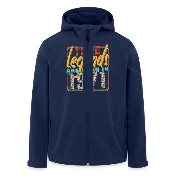 Wahre Legenden werden 1971 geboren Vintage Geburtstag - Recycelte Männer Softshell-Jacke von Stanley/Stella - Navy - Vorne - AI Model Male 185 light (185cm)