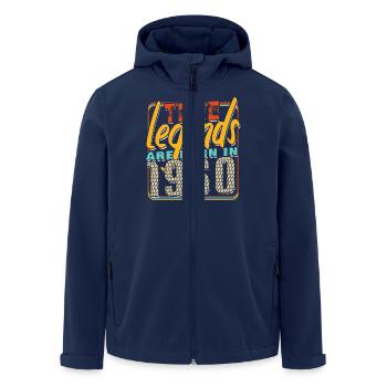 True legends are born in 1960 Vintage Birthday - Men’s Recycled Softshell Jacket by Stanley/Stella - navy - Front - AI Model Male 185 light (185cm)