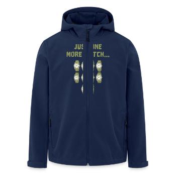 Es fehlt nur noch eine Uhr in der Armbanduhr... - Recycelte Männer Softshell-Jacke von Stanley/Stella - Navy - Vorne - AI Model Male 185 light (185cm)