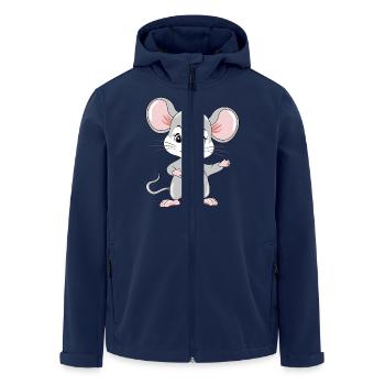 Welcoming cute baby mouse - Men’s Recycled Softshell Jacket by Stanley/Stella - navy - Front - AI Model Male 185 light (185cm)