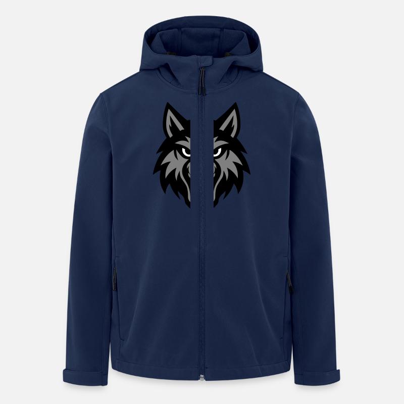 Wolf Kopf Tier - Recycelte Männer Softshell-Jacke von Stanley/Stella - Navy