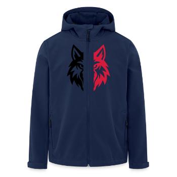 Wolf Kopf Logo - Recycelte Männer Softshell-Jacke von Stanley/Stella - Navy - Vorne - AI Model Male 185 light (185cm)