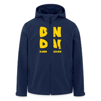 J’y suis, je suis prêt à partir - Veste softshell homme en polyester recyclé Stanley/Stella - marine - Devant - AI Model Male 185 light (185cm)