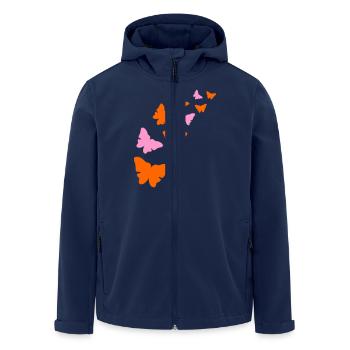 Butterfly, butterflies - Men’s Recycled Softshell Jacket by Stanley/Stella - navy - Front - AI Model Male 185 light (185cm)