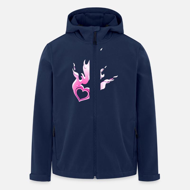 brennendes Herz - Recycelte Männer Softshell-Jacke von Stanley/Stella - Navy