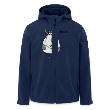 Drôle Moo Cow Moo Comic Cartoon Cattle Moo - Veste softshell homme en polyester recyclé Stanley/Stella - marine - Devant - AI Model Male 185 light (185cm)