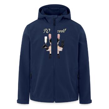 NEU Geburstags Mops 70 ist cool RAHMENLOS Geschenk - Recycelte Männer Softshell-Jacke von Stanley/Stella - Navy - Vorne - AI Model Male 185 light (185cm)