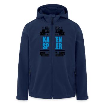 Funshirt Kartenspieler - Recycelte Männer Softshell-Jacke von Stanley/Stella - Navy - Vorne - AI Model Male 185 light (185cm)