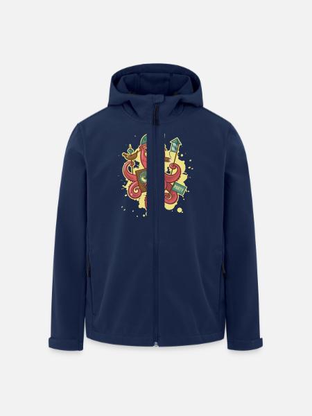 VL120_PartyOctopus_4c - Recycelte Männer Softshell-Jacke von Stanley/Stella - Navy