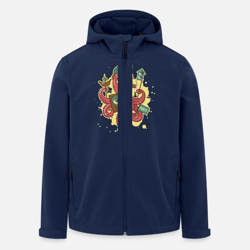 VL120_PartyOctopus_4c - Recycelte Männer Softshell-Jacke von Stanley/Stella - Navy